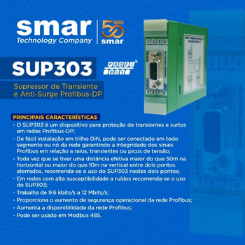 SUPRESSOR DE TRANSIENTE E ANTI-SURGE PROFIBUS-DP